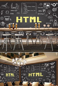 手繪卡通簡約電子商務網頁模板與酒店餐飲業背景墻設計素材全解析